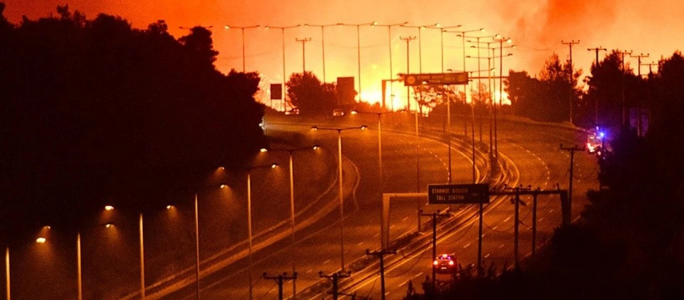  Στην Εθνική Οδό στο ύψος της Μαλακάσας η φωτιά - Τρία τα μέτωπα στην Αττική